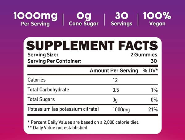 Potassium Citrate Gummies حلوى سترات البوتاسيوم الجيلاتينية - Image 2