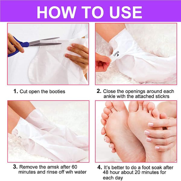 Eco Finest Lavender Foot Exfoliating Mask قناع إيكو فاينست لتقشير القدمين - Image 2